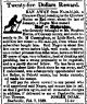 Josiah Doak 1833 runaway slave (Ephraim) ad